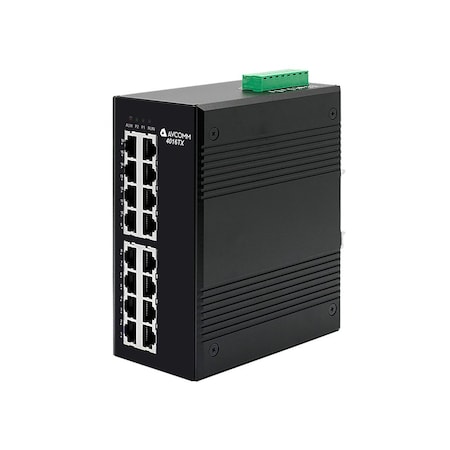 Avcomm 16-Port Industrial Unmanaged Ethernet Switch 4016TX-AC